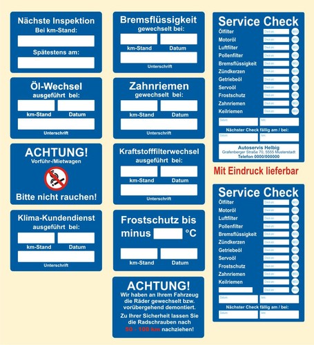 Service check aufkleber - service,